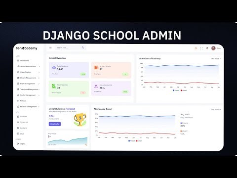 Django School Management System App Dashboard UI Design | Responsive Admin Dashboard