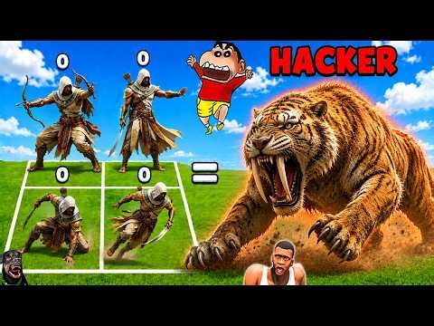 SHINCHAN NOOB vs PRO vs HACKER in MERGE WARRIORS KINGDOM HERO with FRANKLIN & CHOP | PART 2