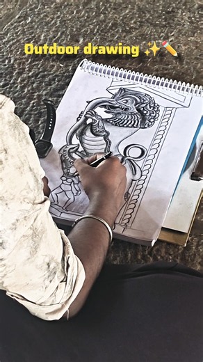 BFA outdoor drawing ✨ part 1 | BFA first year part 10 | #bfa #artist #templedrawing #afiyaart