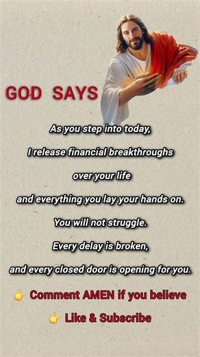 God Says: Your Financial Breakthrough Has Come #dailyprayer #prayer #godsays #christianmotivation