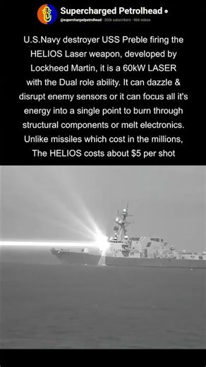 US Navy firing HELIOS Laser weapon