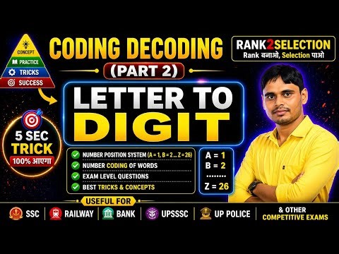 Coding Decoding | Letter to Digit | SSC Railway Reasoning