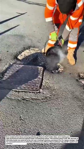 Revolutionary Pothole Repair! 🛠️ High-Tech Asphalt Patching Machine in Action.