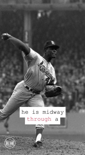 October 1964. Bob Gibson didn't just beat the Yankees; he outlasted them. 19 innings in 3 days. A performance so dominant it feels like mythology today. The definition of an ace. #BobGibson #Cardinals #WorldSeries | Old Ball Game Studios