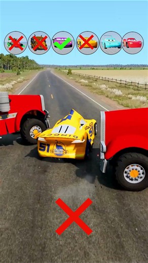 Lightning Mcqueen & Pixar Cars vs Bus Crash Test #beamng #automobile #beamngnoob