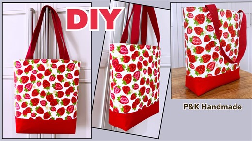 Easy Diy Beautiful Tote Bag Sewing Tutorial | #diy #totebag #diyideas #sewing #sewingprojects #bag #handmade #crafts #sewingforbeginners #tipsandtricks #sew #easytutorial | P&K Handmade
