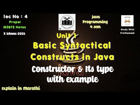Constructor & its type with example in Java | Imp questions of MSBTE Board |Repeated Que solve
