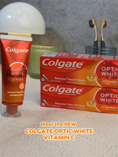 A new favorite for your oral care lineup—checkout now! ✨#ColgateOpticWhite #ColgateOpticWhiteVitaminC #VCSunshineSmile