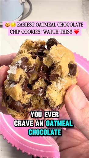 EASIEST CHOCOLATE OATMEAL COOKIES- 2 BIG COOKIES! 🔥👀 #cookies
