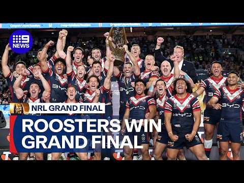 Roosters steal ONE-POINT premiership victory in epic second half comeback | 9 News Australia