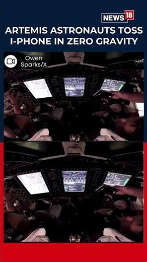 Artemis Crew Toss iPhones in Zero Gravity Floating Fun in Space | Viral Moment | Moon | News18