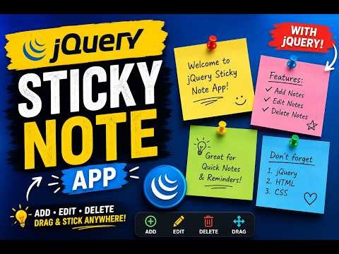 Sticky Note App using jQuery and Bootstrap 5 | Part 3