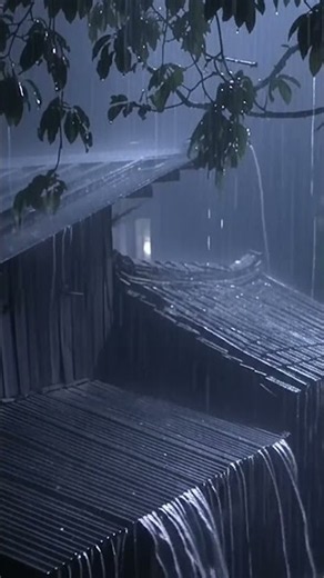 Intense Midnight Rainstorm on a Tin Roof | Heavy Rain and thunderstorm #rainonatinroof #heavyrain