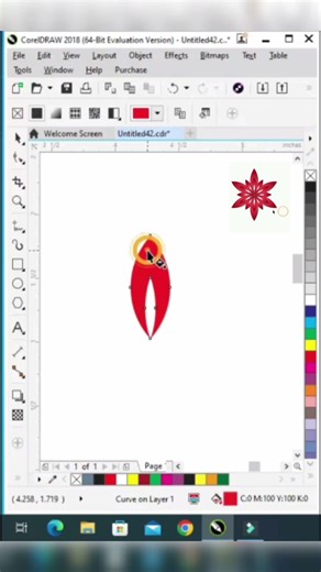 Gradient flower design | in corel draw design #coreldraw #creativedesign #tutorial