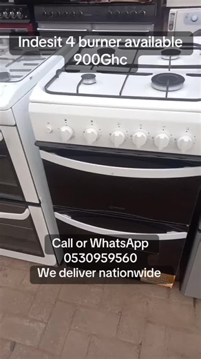 Nationwide Delivery of Indesit 4 Burner Stoves