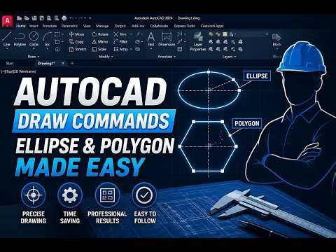 AutoCAD Beginners Tutorial | Ellipse & Polygon Commands Explained by SAM CAD Solutions