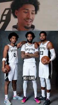 Tobias shoe game so elite, Dylan had to borrow them on Media Day 👟 #spurs #dylanharper #tobiasharris