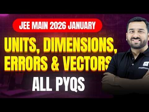 JEE 2026: Units, Dimensions, Errors & Vectors | JEE Main 2026 PYQs | MathonGo | Anup sir