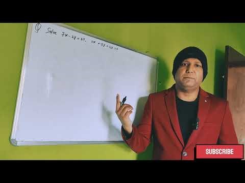 Solve 7x - 2y = 20 and 11x + 15y + 23 = 0