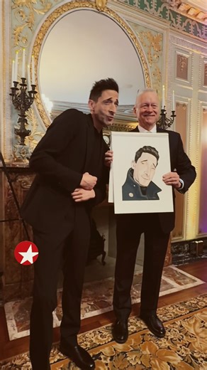 Adrien Brody, two-time Academy Award winner, receives this Sardi’s portrait for THE FEAR OF 13