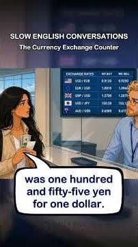 Currency Exchange at the Airport — Real English Conversation | Exchange Rate, Commission | A2