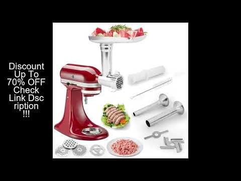 Metal Food Grinder Attachments for All KitchenAid Stand Mixers, Meat Grinder, Sausage Stuffer, (Kitc