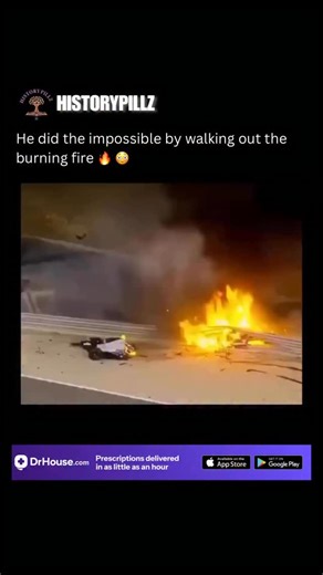 @historypillz on Instagram: "The 2020 Bahrain Grand Prix features one of the most harrowing incidents in contemporary Formula 1 — Romain Grosjean’s high-speed crash and ensuing fireball on the opening lap. The Haas driver made contact with Daniil Kvyat’s AlphaTauri car after Turn 3, sending his VF-20 spearing off-track and piercing the barriers at approximately 192 km/h (119 mph) with a peak force of 67G. The violent impact split the car in half, with the survival cell wedging into the guardrail