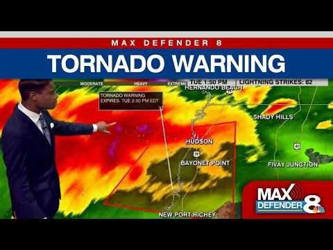 SEVERE WEATHER: NWS Issued Tornado Warning in Hernando, Pasco County | Max Defender 8