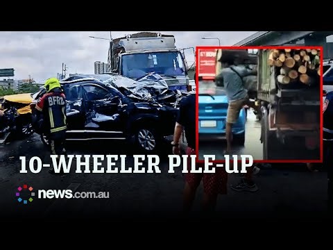 One dead and six injured as logging truck loses control