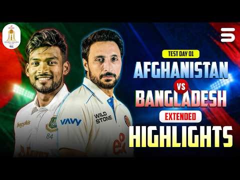 Full Highlights | Afghanistan vs Bangladesh | Day 1 | Only Test Match | Abu Dhabi | ACB | M9Q1J