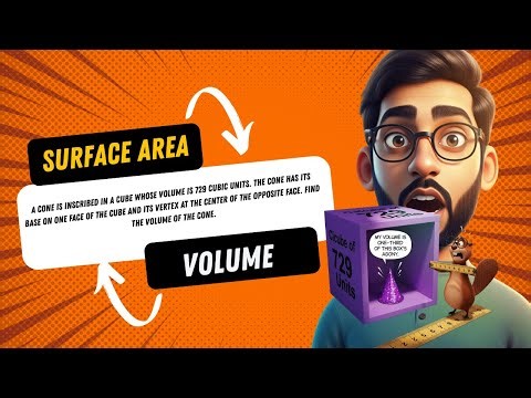 Cone Inside a Cube: Find the Volume when Cube Volume is 729 | Class 10 Mensuration | Solid Shapes
