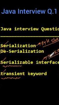 Serialization Deserialization Core Jaba interview Question #javainterviewquestions