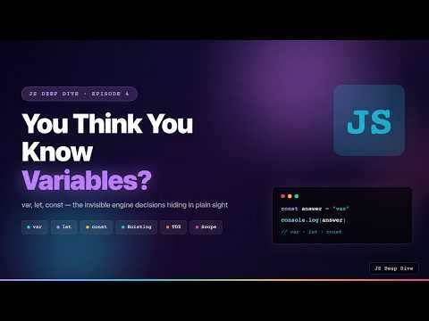 Master JS Variables: Scope, Hoisting & TDZ | JS Internals #4