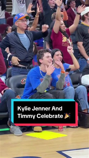 Kylie and Timmy are loving watching KAT play ❤️ #NBA #NBAPlayoffs #Basketball #Knicks #KylieJenner