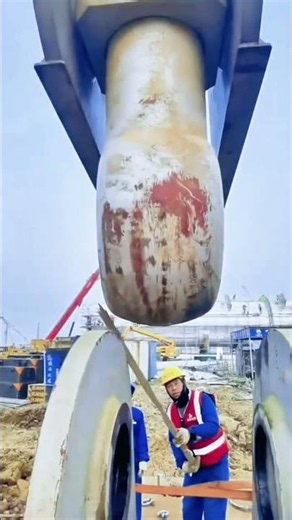 Giant crane hook on site, the power of heavy engineering