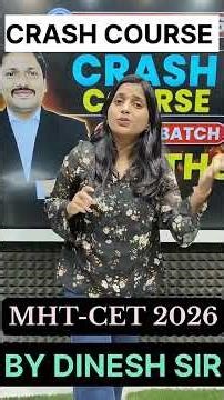 CET 2026 Live Crash Course 🔥 Smart Preparation Strategy 🚀 Score 99+ Percentile MHT-CET | Dinesh Sir