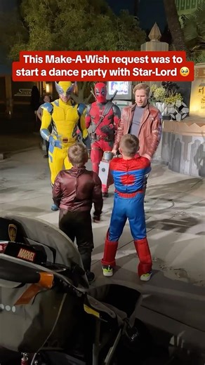 Make-A-Wish & Disney granted a Star-Lord fan's wish to kick off a dance party at Avengers Campus ❤️