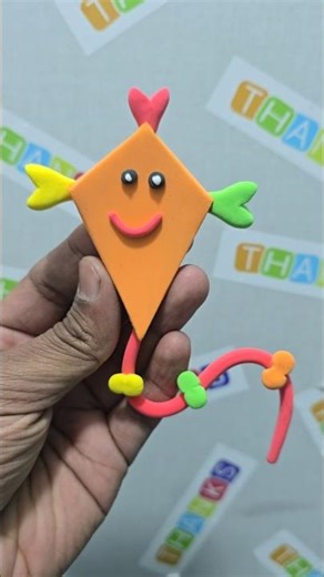 How to make clay kite craft short video #kite #kiteflying #craft #tranding #like #share #shorts #art