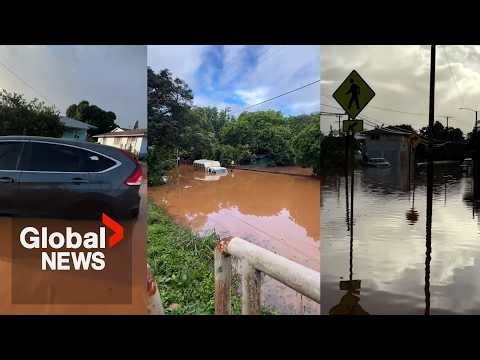 Thousands evacuated as floods overwhelm Hawaii’s Oahu Island