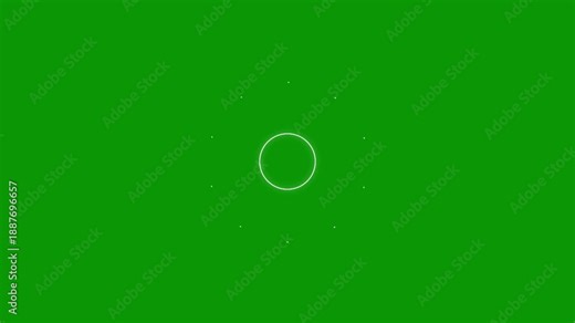 Abstract Circle and Line Burst Fireworks Animation, Shiny Spark Explosion Effect, Minimal Geometric Motion Graphics Element, 4K Loop on green Background