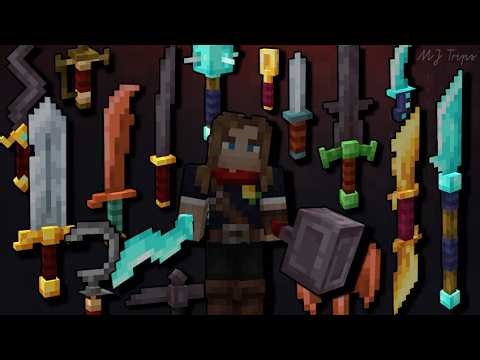 Minecraft Dungeons weapons in 3D for all tiers! - Barely Default Resource Pack