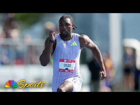 Noah Lyles wins third U.S. title in men's 100m with WORLD-LEAD time at nationals | NBC Sports