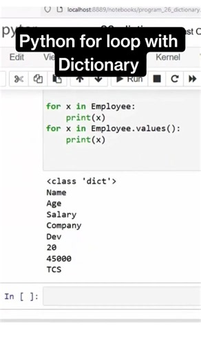 Python For Loop Dictionary Tutorial for Beginners #python #ai