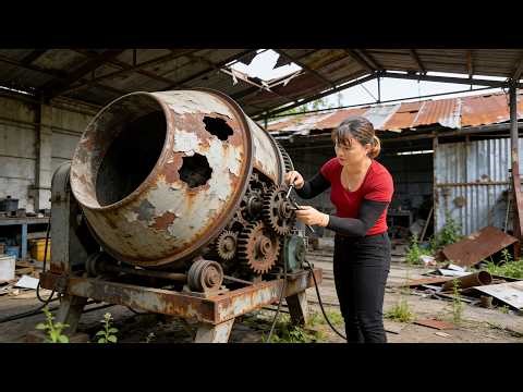 Genius Girl Restores a Severely Damaged Diesel Concrete Mixer | Full Repair and Restoration