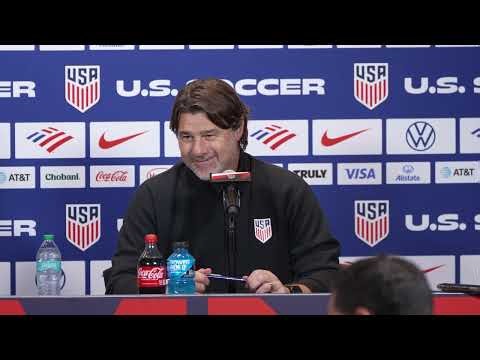 USMNT head coach Mauricio Pochettino talks to media after Team USA bested Canada