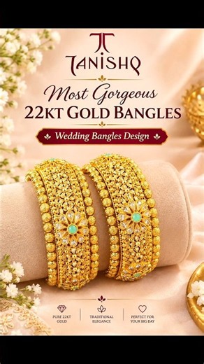 Tanishq Very Beautiful 22kt Gold Bangles design ✨ Festive Gold Bangles 💥🔥#shorts #goldbangles #viral