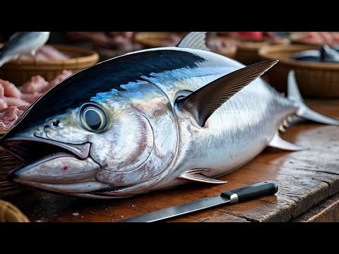Everyday of My Life ❗🔥 Exploring Sorong Fish Market live broadcast of yellowfin tuna cutting