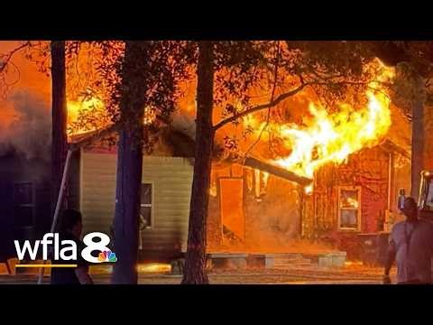 Crews battle house fire in Tampa