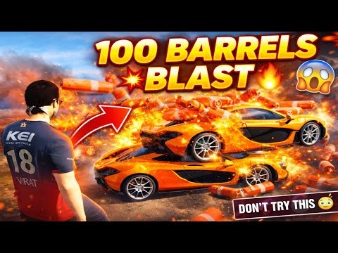 CRAZY CAR EXPLOSION 🤯 100 BARRELS TEST 💥