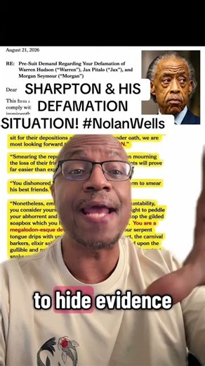 AL SHARPTON THREATENED WITH DEFAMATION #nolanwellscase